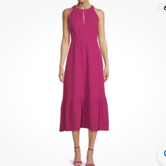 Time and Tru Women’s Berry Sleeveless Tiered Midi Dress XXL/20 NEW - Picture 6 of 10